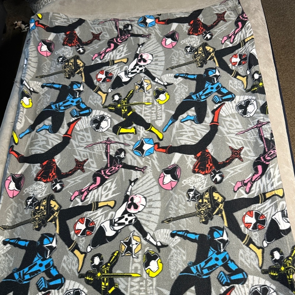 Power Rangers Ninja Steel‎ Colorful Graphic Blanket 2017 58”x 36”